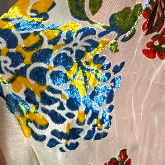 Maeve by Anthropologie Flower Market Swing Dress Velvet Burnout Red‎ Motif Sz M - Picture 14 of 14